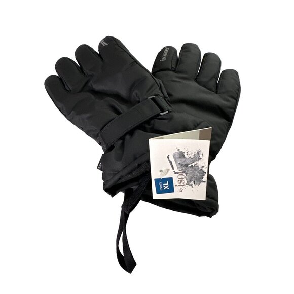 NWT ISOTONER Gloves Black Winter Lined Velcro Wrists Size XL - Picture 2 of 4